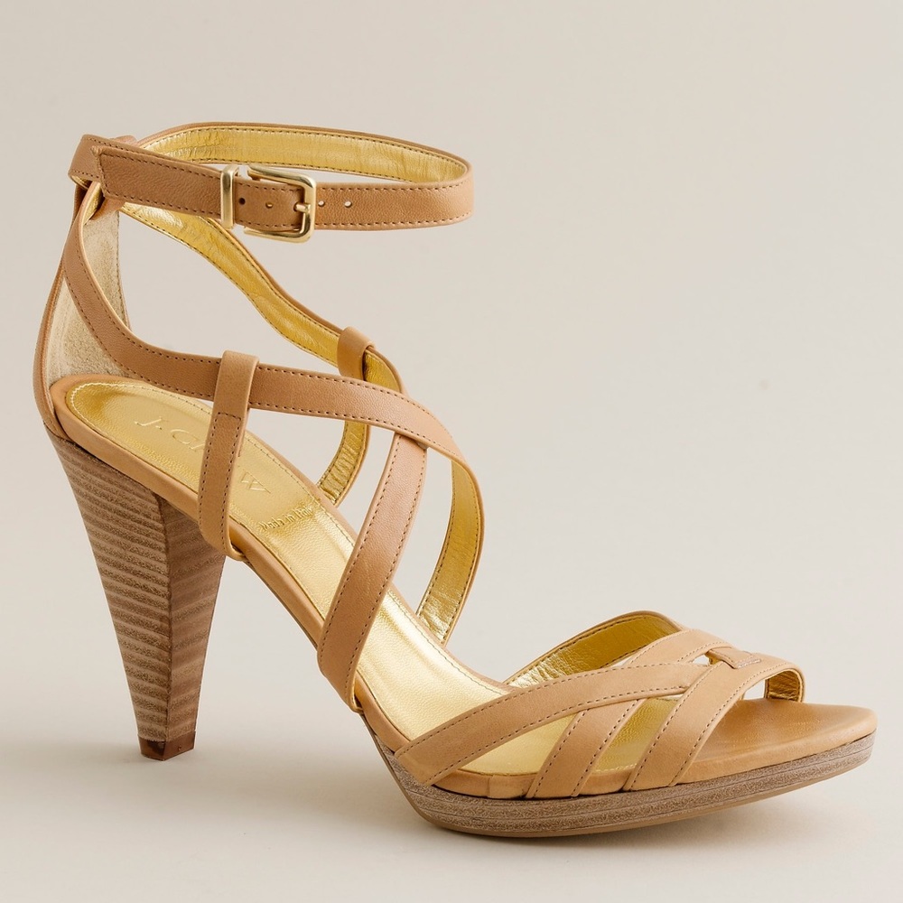 New J Crew Candace leather platform heels
